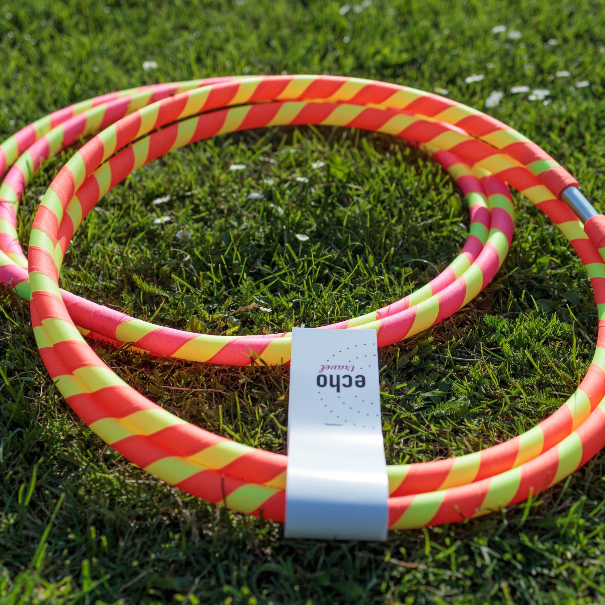 hoops coiled on grass