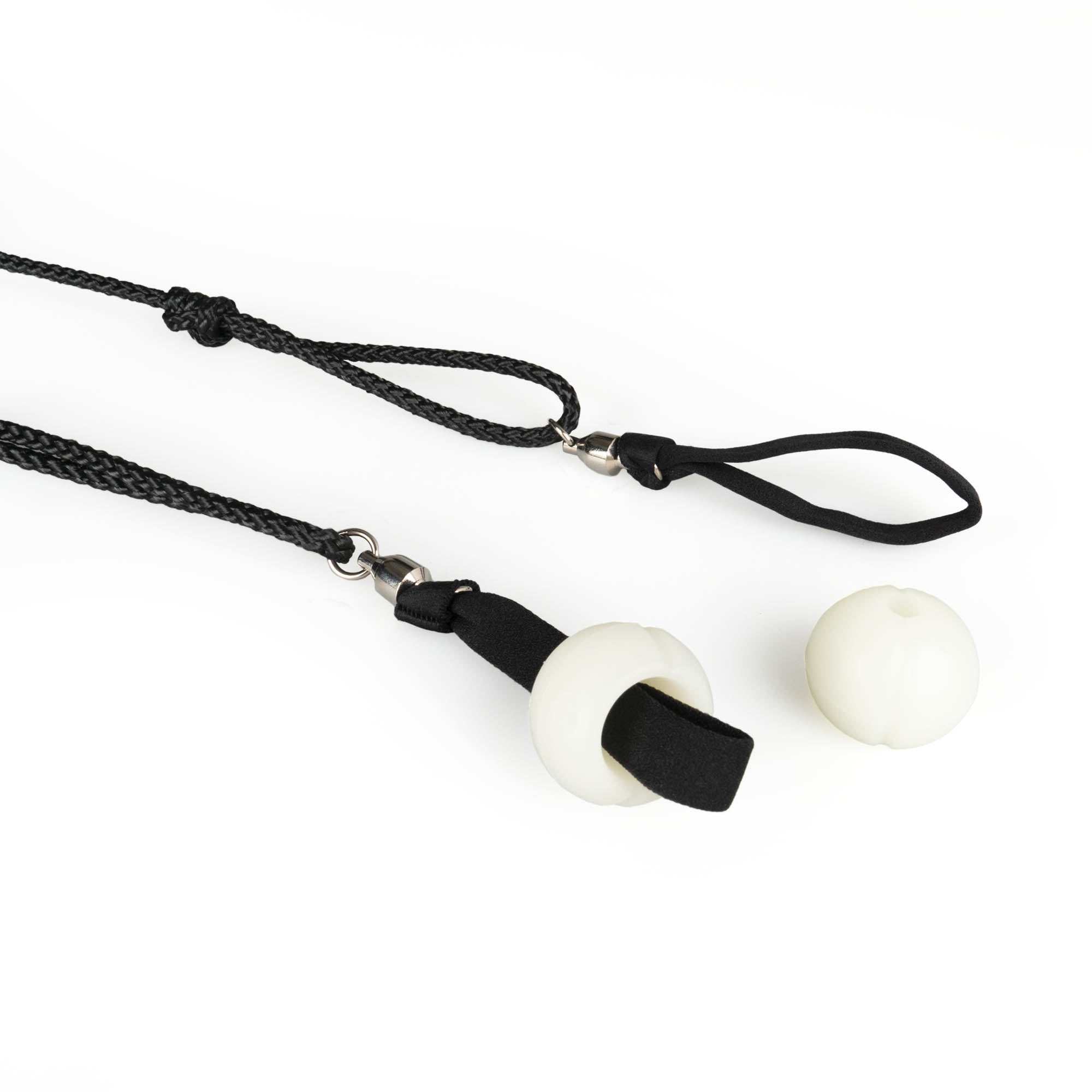 Poi cord ends with handle and one detached poi knob
