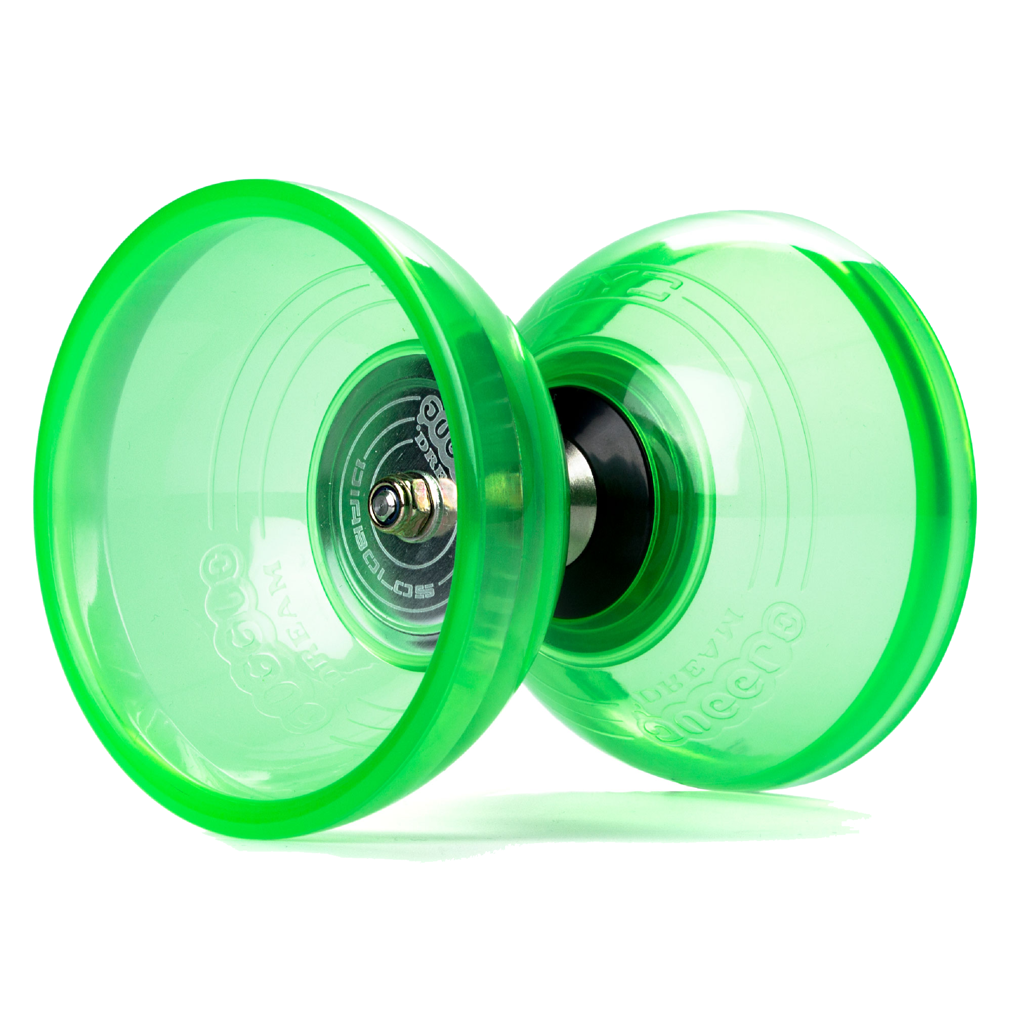 side view of green diabolo