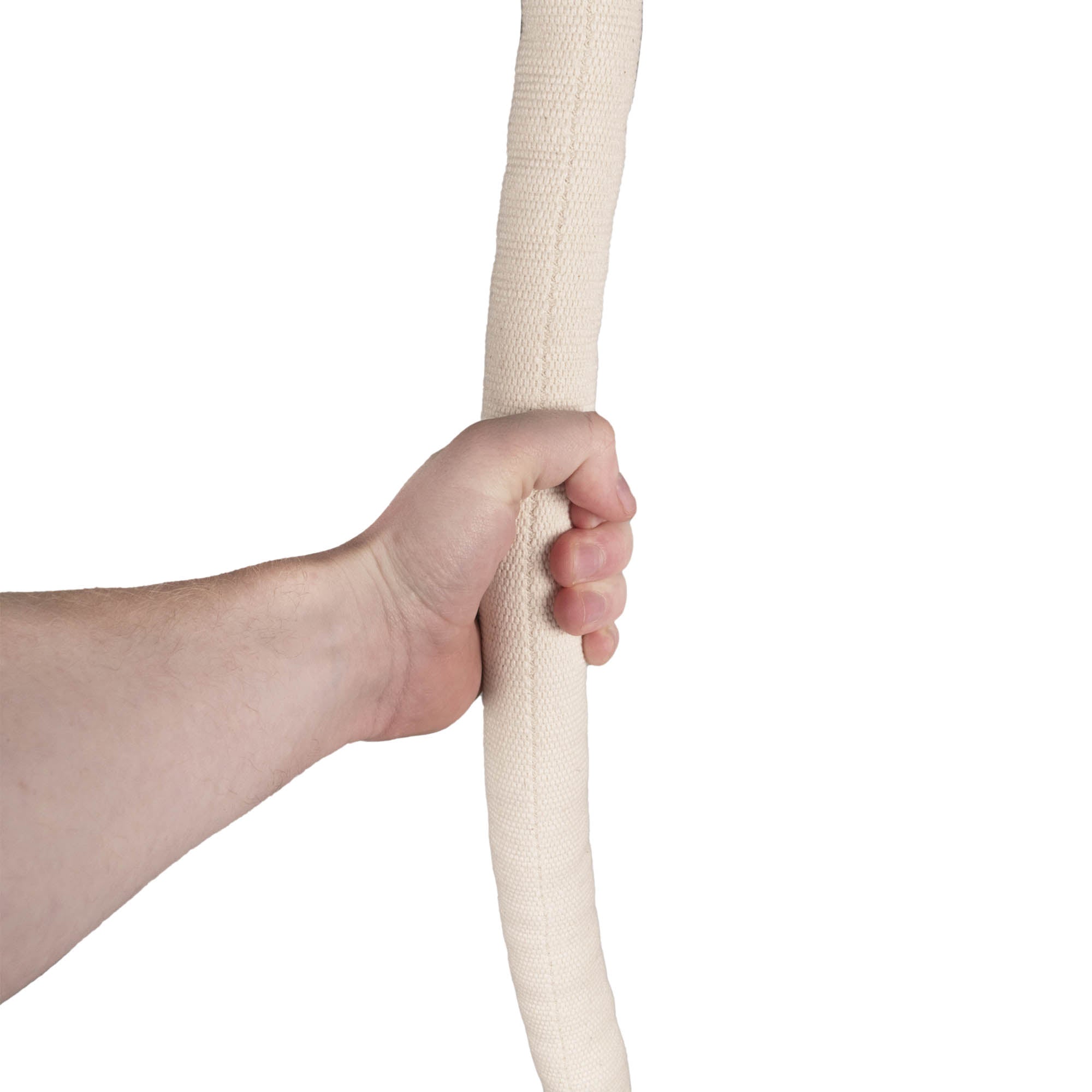 White Leo cotton covered rope in hand