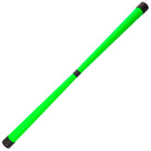 a bright green devilstick with black ends and black centre point