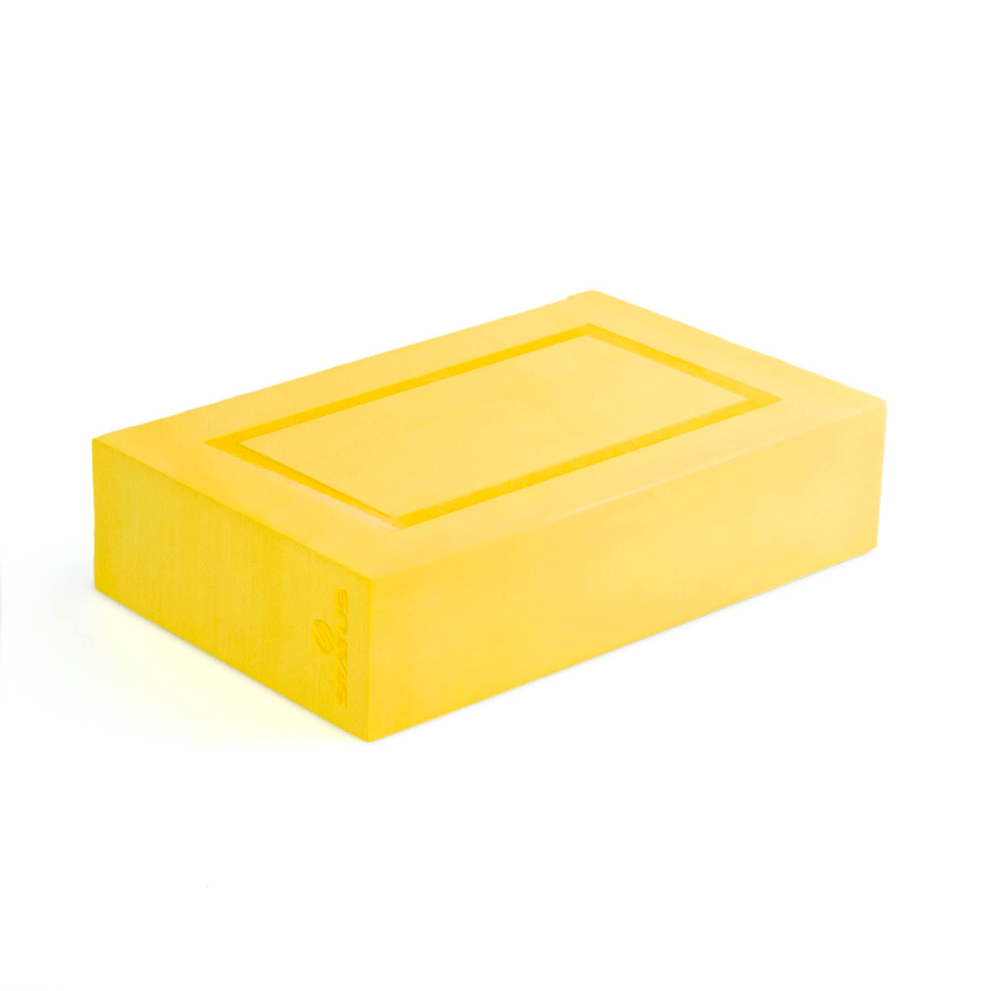 Status foam cigar box in yellow laying at angle