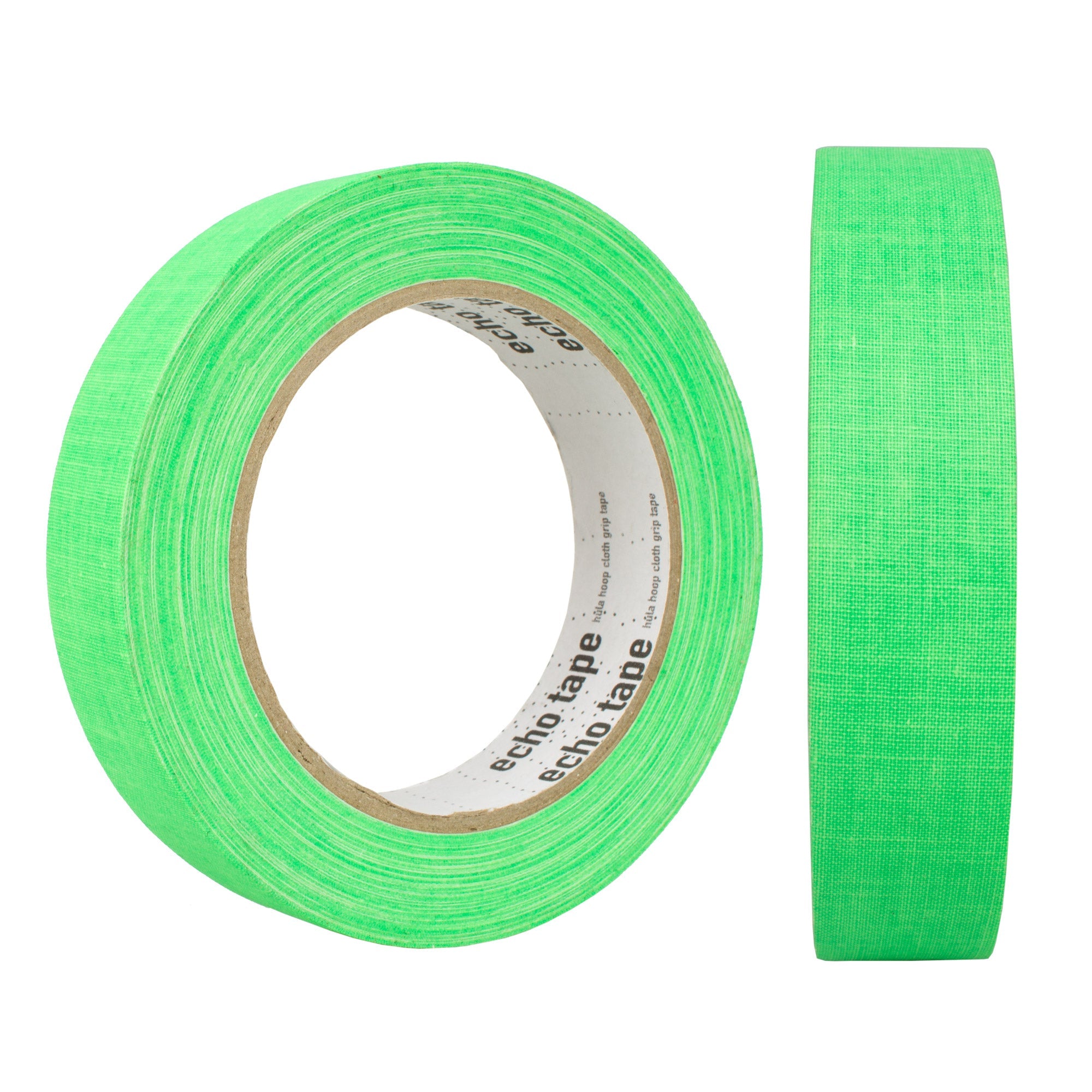 a roll of UV green tape from two angles