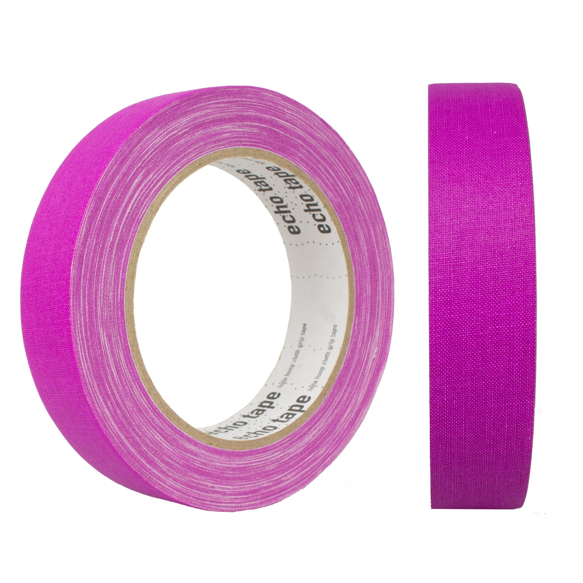 a roll of purple tape from two angles