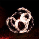 performer with fire poi