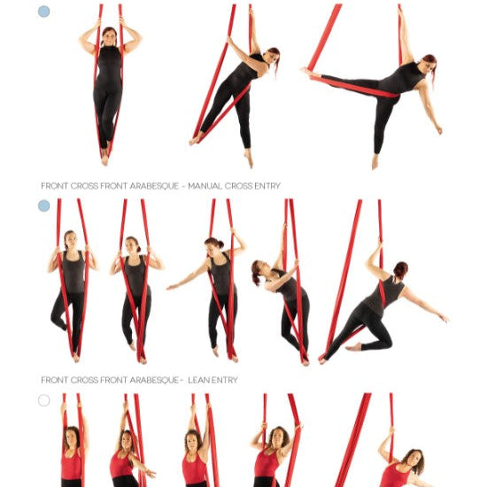 Example page from Spin City Sling Bible showing Arabesque Entries with a series of photos
