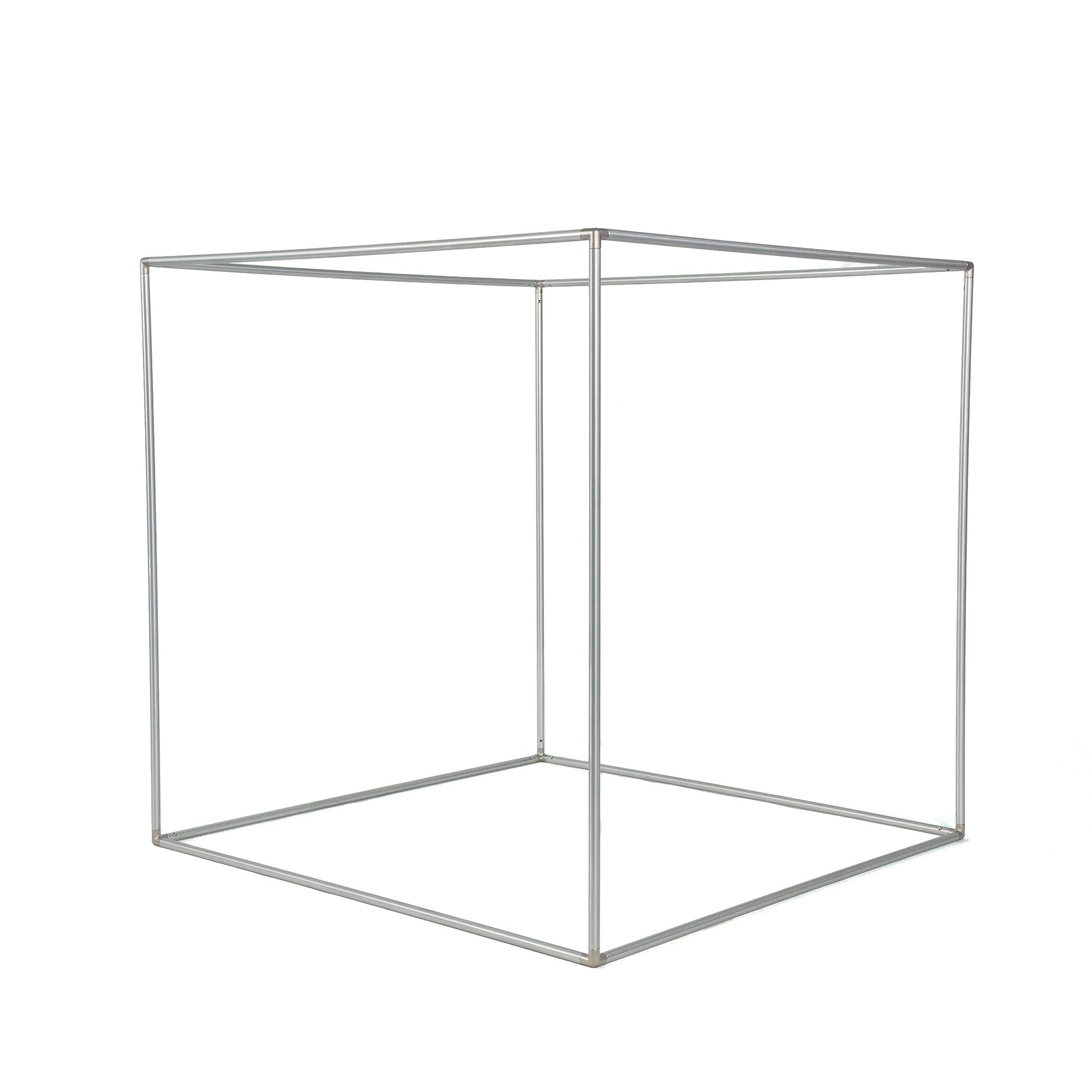 full silver cube from corner angle